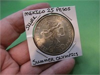 Silver Mexico 25 Pesos Summer Olympics Coin