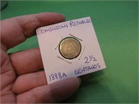 1888A Dominican Rebublic 2&1/2 Centavos