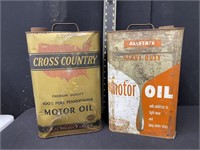 Pair of Vintage 2 1/2 Gallon Oil Cans
