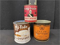 Vintage Oyster Advertising Cans