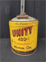 Vintage Unity Five Gallon Motor Oil Can
