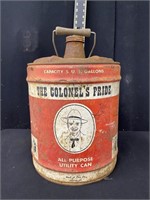 Vintage Colonels Pride Five Gallon Utility Can