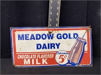 Meadow Gold Dairy Metal Advertising Sign
