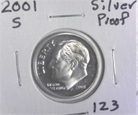 2001-S Silver Proof Roosevelt Dime