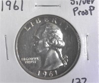 1961 Silver Proof Washington Quarter