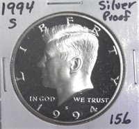 1994 S Silver Proof Kennedy Half Dollar