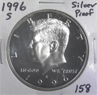1996-S Silver Proof Kennedy Half Dollar