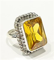 FABULOUS MEXICAN 925 STERLING 10CT CITRINE RING