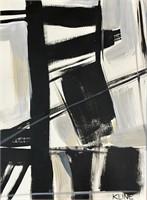 FRANZ KLINE ABSTRACT EXPRESSIONIST OIL ON BOARD
