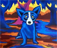 GEORGE RODRIGUE (1944-2013) BLUE DOG PAINTING