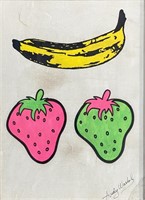 ANDY WARHOL FRUIT DRAWING ON PAPER
