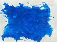 YVES KLIEN  OIL ON PAPER ABSTRACT (FRENCH)