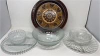 Glass Bowls & Plates Wooden Carved Plate