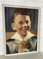 Framed Colorized Cute Lil Boy Photograph 32x42