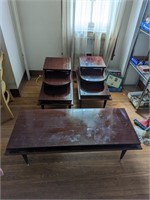 Mid-century coffee table with two endstands