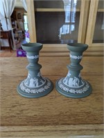 Wedgwood Jasperware candle holder pair