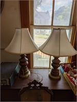 Pair of vintage wooden lamps