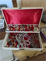 Jewelry box with vintage earrings, bracelets etc.