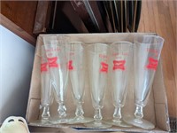 Miller Beer Glasses tray lot
