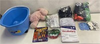 Kid friendly lot including Quickie bucket on