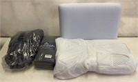 Memory foam pillow, washcloths, twin sheet set