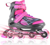 Woolitime Sports Adjustable Roller Blades, Pink XL