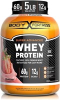 Body Fortress Whey Protein Powder 5 lb, Strawberry