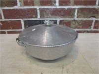 Vintage Hammered Aluminum Bowl with Lid
