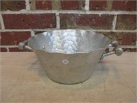 Vintage Hammered Aluminum Bowl with Handles