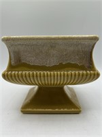 Vintage McCoy Square Pedestal Gold Glazed Planter