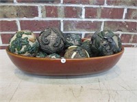 Decorative Bowl with Safari Motif Balls