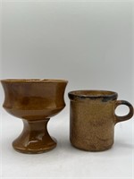 Vintage McCoy Brown Pedestal Vase and 1412 Coffee