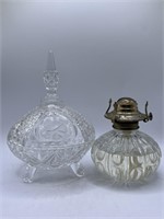 Clear Candy Dish with Lid and Lamp Light Farms Oil