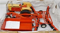 Case farm set, 930 tractor, disk, plow, wagon