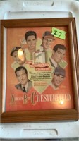 Chesterfield cigarette advertising wall hanging