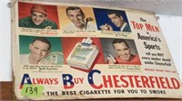 Chesterfield cigarettes cardboard advertising