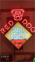 Red Dog lighted wall hanging