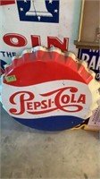 Pepsi Cola Metal Bottle Cap, 28" diameter