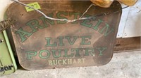 Arnstein Live Poultry Cardboard Sign