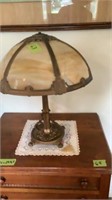 Antique table lamp, cracked shade and have the