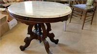 Parlor table 34 x 26 x 28t with marble top