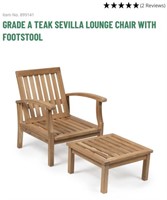 Teak Lounge Chair, Stool