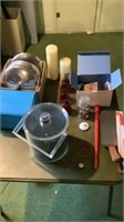 Pot Lids, Candles, Ice Bucker Etc