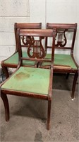 Three Vintage Lyre Back Dining Chairs Project