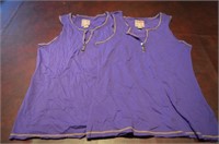 Lot of 2 Christine & Taylor Button Front Tanks M