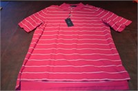 Mens POLO Golf Shirt Striped Size MED MSRP $89