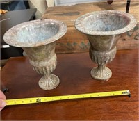 Pair of metal urns/ vases