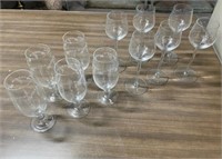 Large lot of etched glass