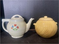 Vintage Dripolator Teapot and bake oven jar