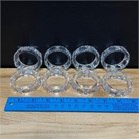 Set of 8 Glass Napkin Rings